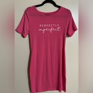 Pink with white lettering T-Shirt dress